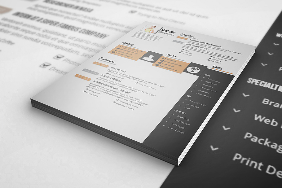 CV / Resume Template - A4 & US in Templates - product preview 8