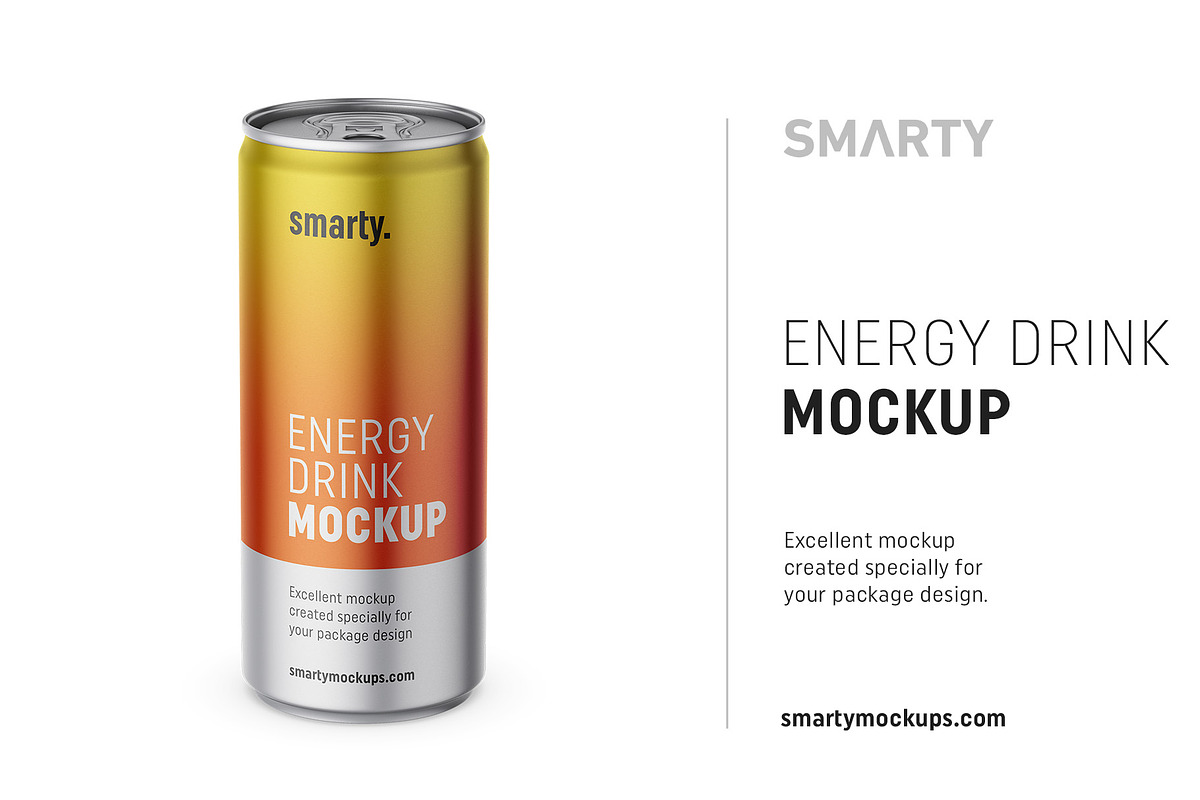 Energy drink can mockup in Product Mockups - product preview 8