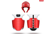 Red Taekwondo equipment set