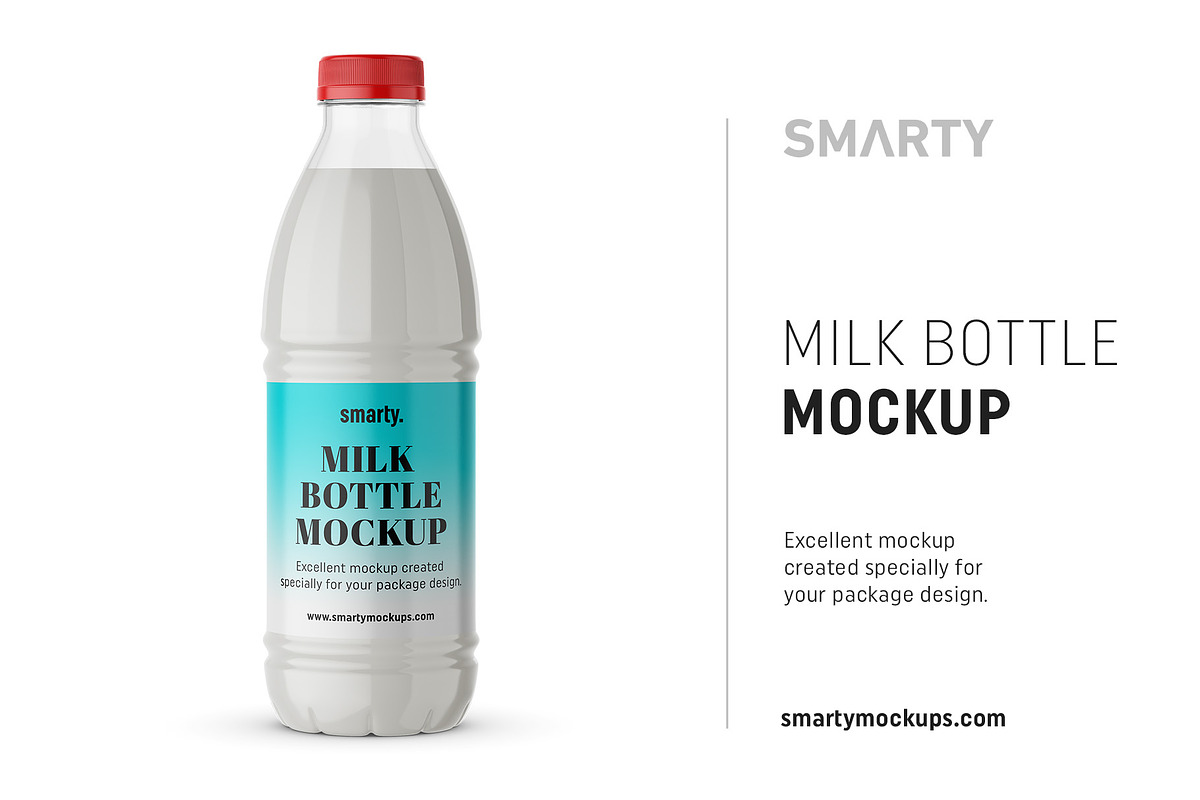 Milk bottle mockup in Product Mockups - product preview 8