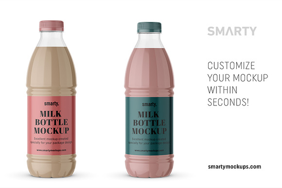 Milk bottle mockup in Product Mockups - product preview 2