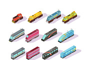 Trains isometric set