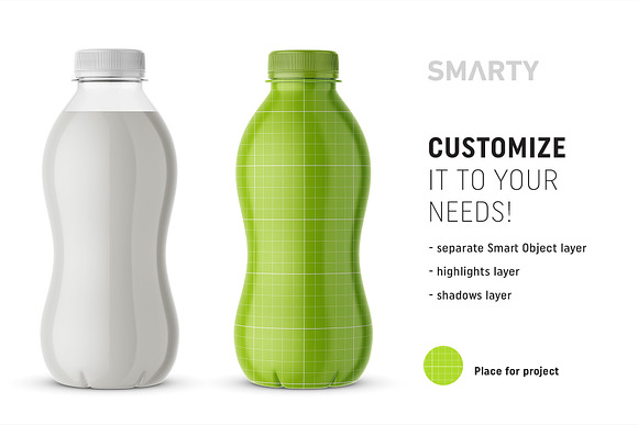 Milk bottle mockup in Product Mockups - product preview 1