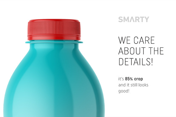 Glossy milk bottle mockup in Product Mockups - product preview 3