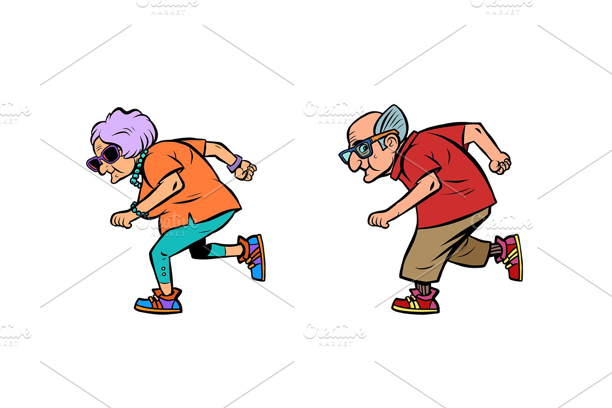 Elderly couple. Grandparents. Old in Illustrations - product preview 8