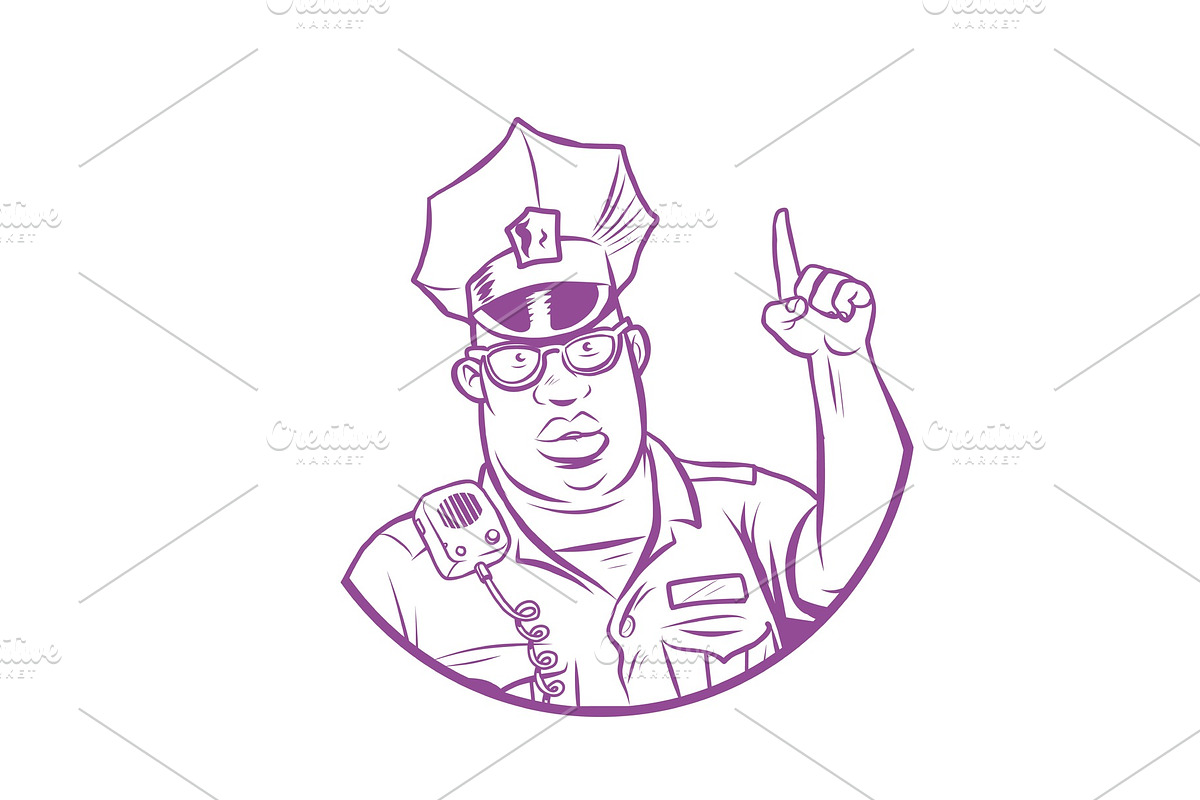 police index finger up in Illustrations - product preview 8
