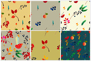 Autumn vector seamless pattern set