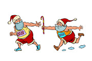 Sports relay. Santa Claus old 2019
