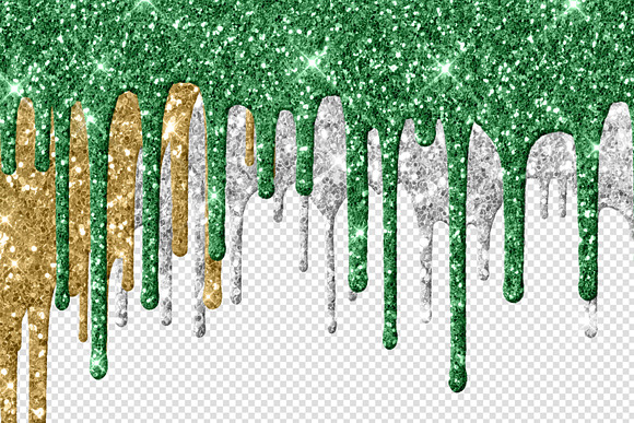 Christmas Glitter Drips Clipart in Illustrations - product preview 1
