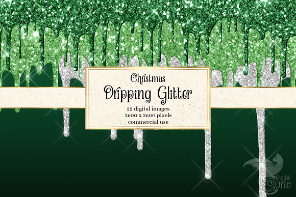 Christmas Glitter Drips Backgrounds in Textures - product preview 1