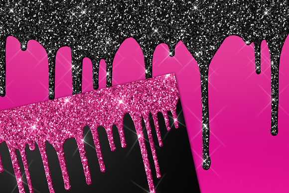 Pink & Black Dripping Glitter in Textures - product preview 1