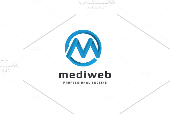 Media Web Letter M Logo in Logo Templates - product preview 2