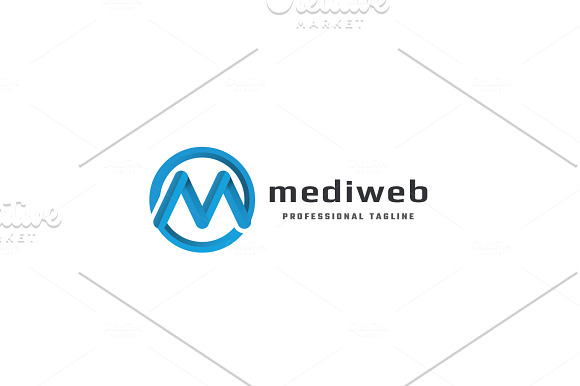 Media Web Letter M Logo in Logo Templates - product preview 3