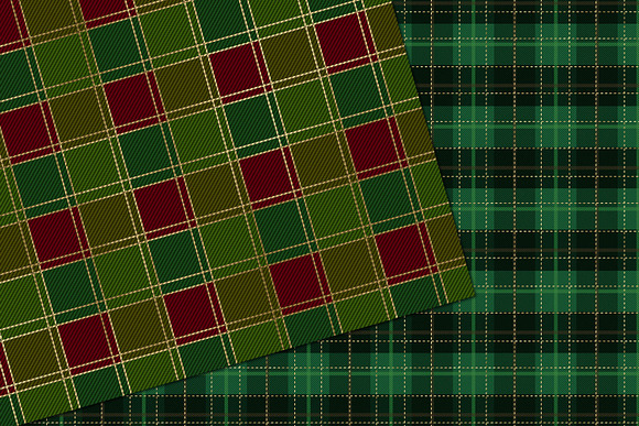 Christmas Plaid Digital Paper in Patterns - product preview 1