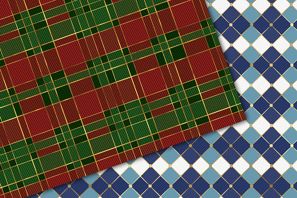 Christmas Plaid Digital Paper in Patterns - product preview 2