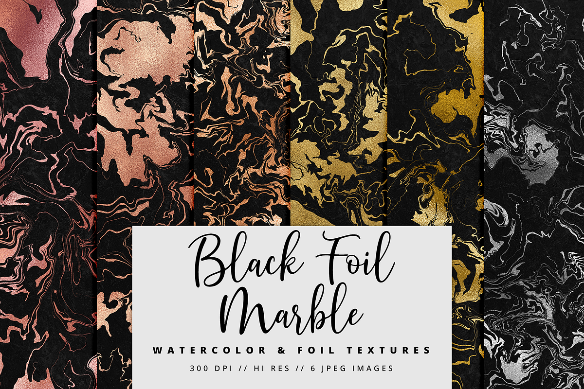 Black Foil Marble Textures in Textures - product preview 8