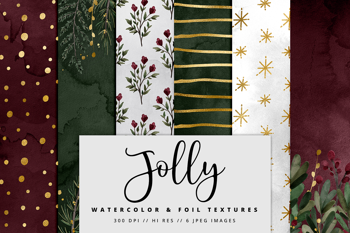 Jolly Christmas Digital Paper in Textures - product preview 8