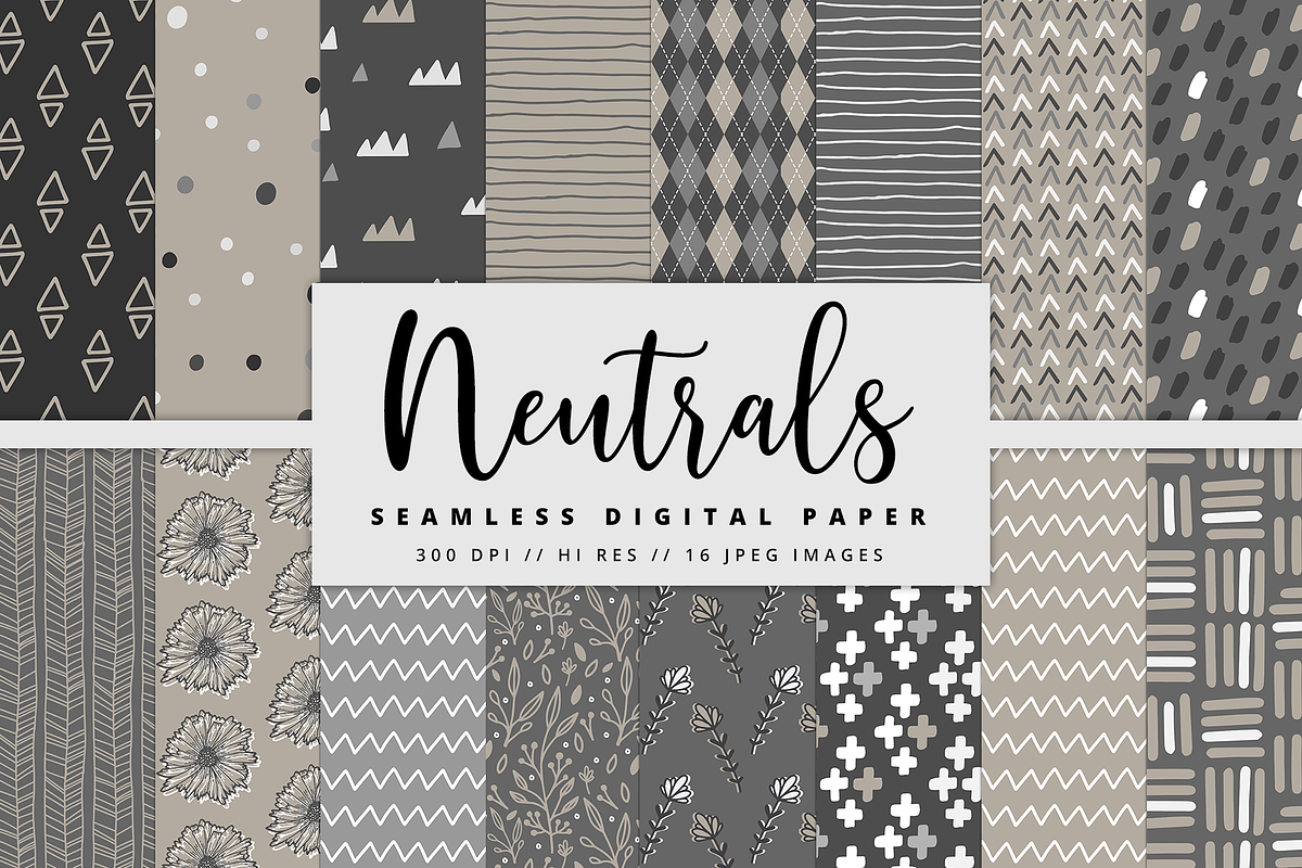 Neutrals Digital Paper in Textures - product preview 8