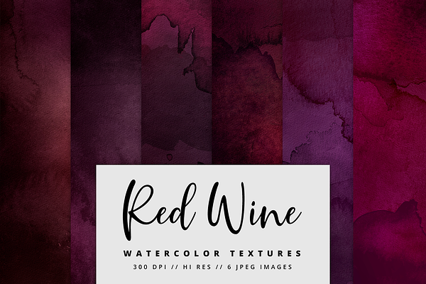 Red Wine Watercolor Textures