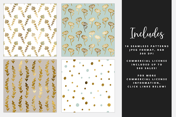 Tan & Mint Gold Digital Paper in Textures - product preview 1