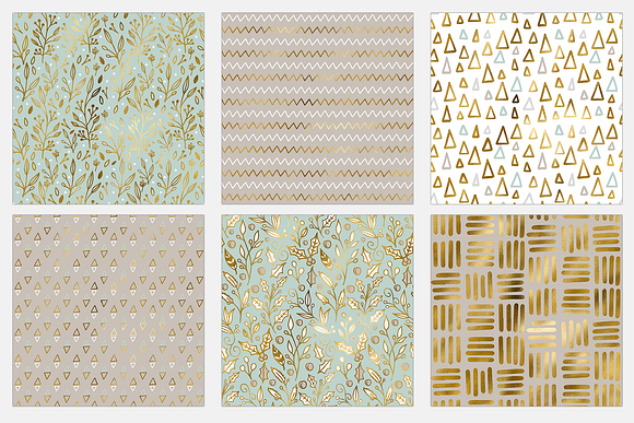 Tan & Mint Gold Digital Paper in Textures - product preview 2