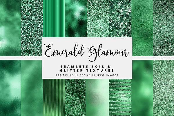 Emerald Glamour Foil Textures