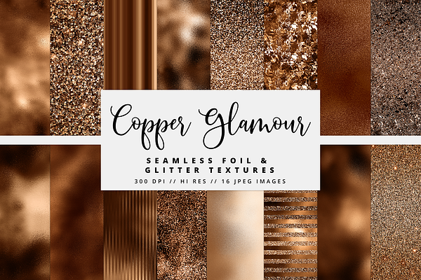 Copper Glamour Foil Textures