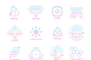 Hipster logos with geometric shapes