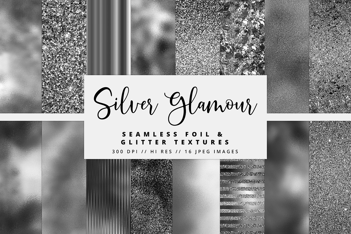 Silver Glamour Foil Textures in Textures - product preview 8