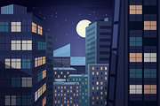 Vector night cityscape