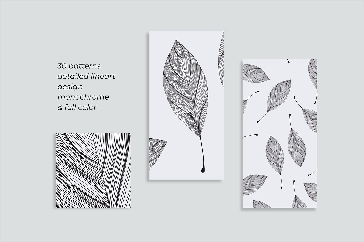Leaf Lines Seamless Patterns in Patterns - product preview 8