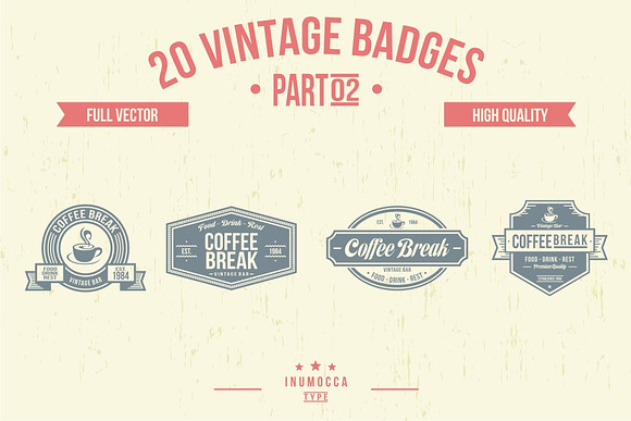 2O Vintage Badges (EDITABLE TEXT) in Logo Templates - product preview 4