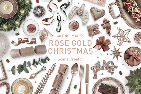 Rose Gold Christmas Scene Creator in Scene Creator Mockups - product preview 5