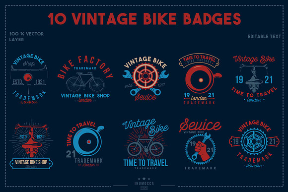 10 Vintage Bike Badges in Logo Templates - product preview 5