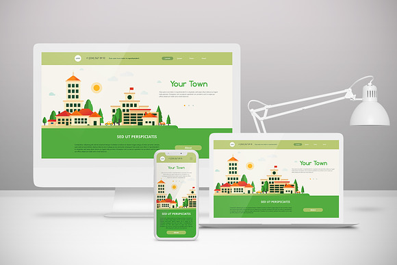 Flat Design Style Landscapes Banners in Web Elements - product preview 5