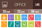 50 Office Line Multicolor Icons