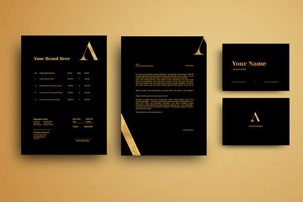GOLD STATIONERY TEMPLATE