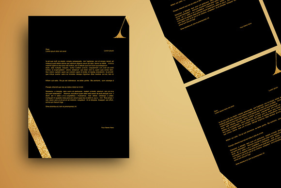 GOLD STATIONERY TEMPLATE in Stationery Templates - product preview 2
