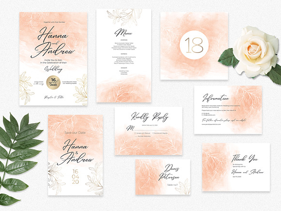 Ice and Blush Wedding Suite in Wedding Templates - product preview 2