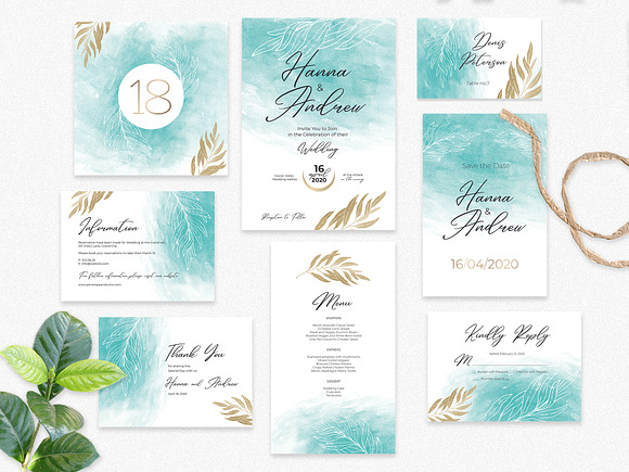 Ice and Blush Wedding Suite in Wedding Templates - product preview 7
