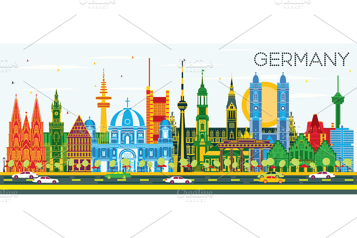 Germany City Skyline in Illustrations - product preview 8
