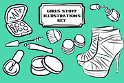 Girl stuff illustrations pack.