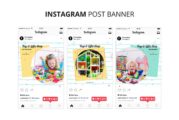 Toys Gift Shop Instagram Post Banner in Instagram Templates - product preview 3