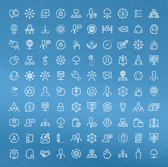 100 Business Line Icons in Business Icons - product preview 1