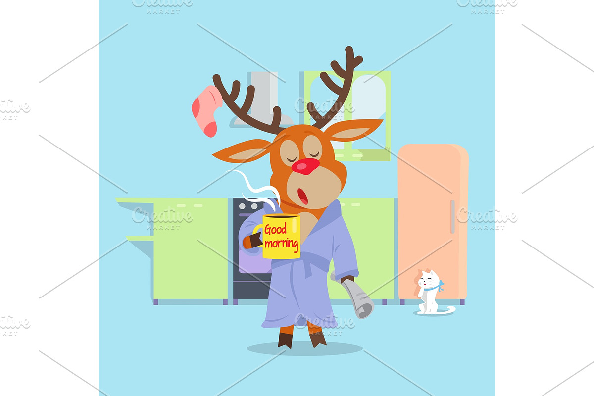 Morning Drowsiness Cartoon Vector in Illustrations - product preview 8