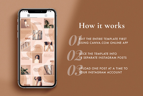 Henna Instagram puzzle | CANVA in Instagram Templates - product preview 3