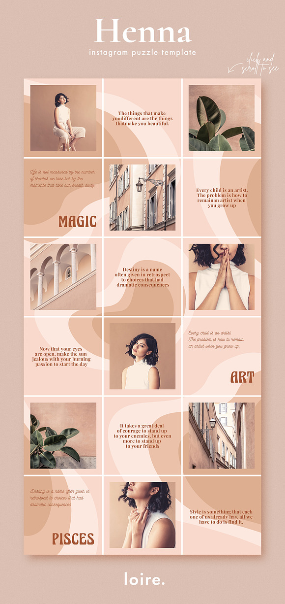 Henna Instagram puzzle | CANVA in Instagram Templates - product preview 4