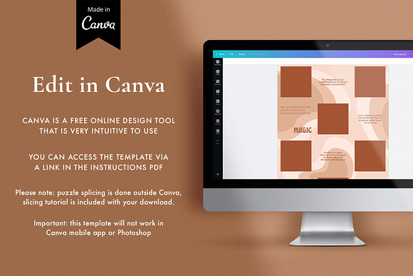 Henna Instagram puzzle | CANVA in Instagram Templates - product preview 8