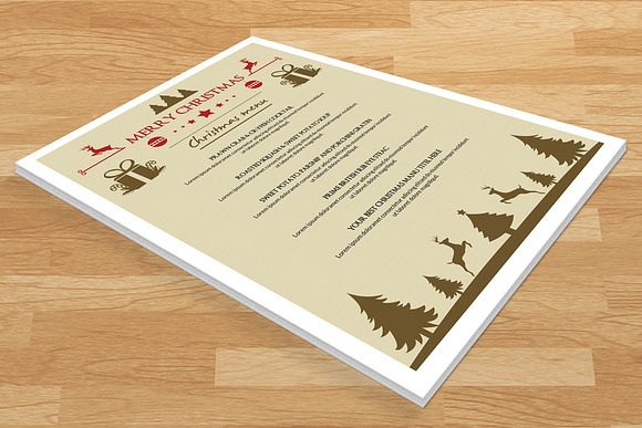 Christmas party menu template-V103 in Flyer Templates - product preview 1