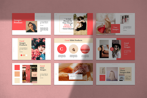 Coral Creative PowerPoint Template in PowerPoint Templates - product preview 2
